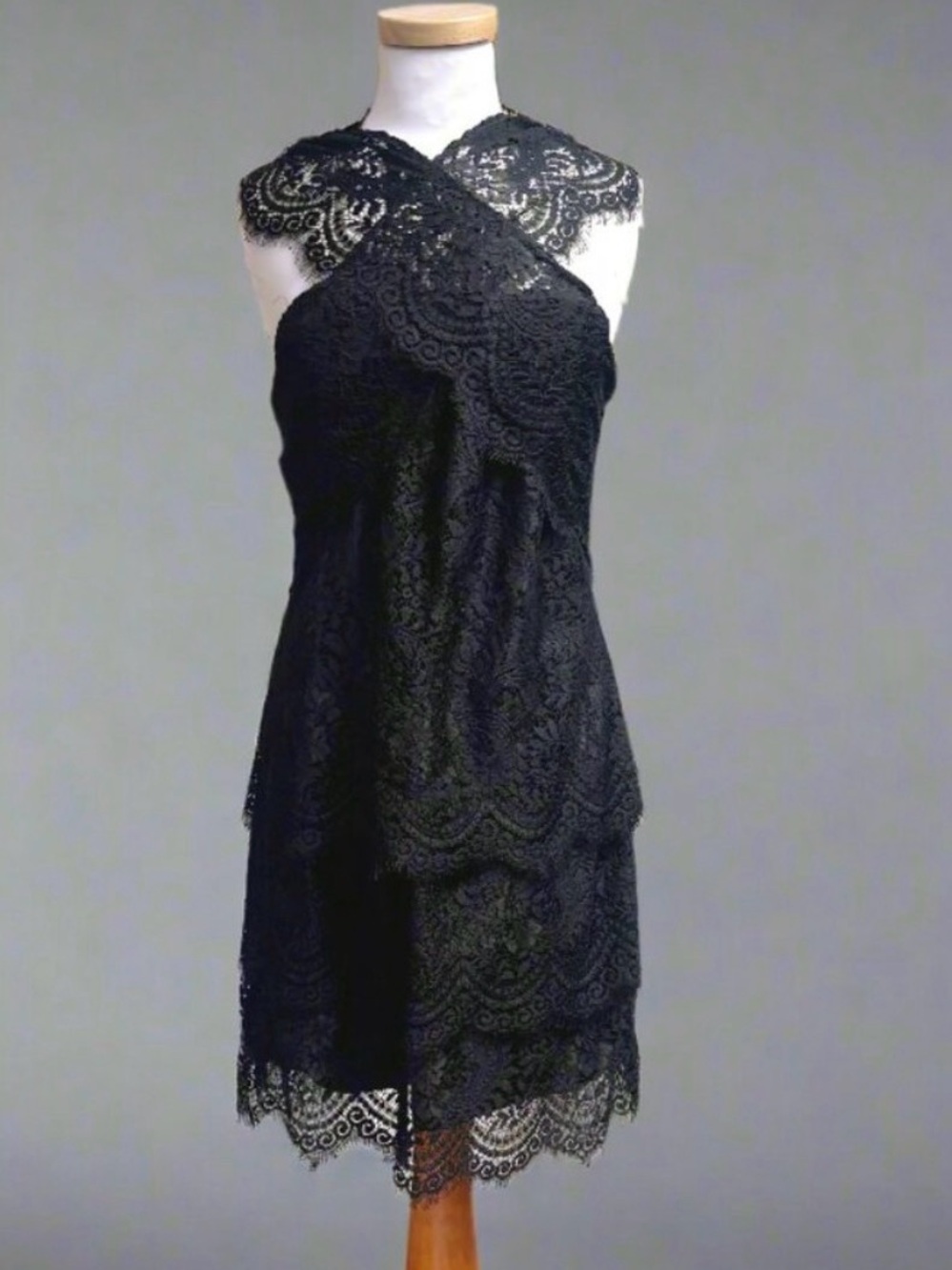 LEIFSDOTTIR Black Lace Sleeveless Dress - Size 6